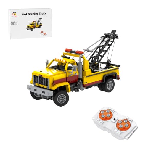 RZARDFLAMR 1/17 Maßstab 4x4 Abschleppwagen Bausteine Set, Dynamic Version mit 2385 Teilen, MOC Technik Modellbausatz mit Öffnende Türen, Ausstellung & Sammlung, Geschenk für Erwachsene & Jugendliche von RZARDFLAMR
