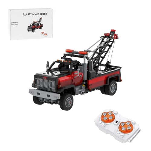 RZARDFLAMR 1/17 Maßstab 4x4 Abschleppwagen Bausteine Set, Dynamic Version mit 2385 Teilen, MOC Technik Modellbausatz mit Öffnende Türen, Ausstellung & Sammlung, Geschenk für Erwachsene & Jugendliche von RZARDFLAMR