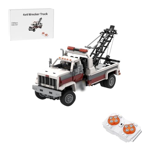 RZARDFLAMR 1/17 Maßstab 4x4 Abschleppwagen Bausteine Set, Dynamic Version mit 2385 Teilen, MOC Technik Modellbausatz mit Öffnende Türen, Ausstellung & Sammlung, Geschenk für Erwachsene & Jugendliche von RZARDFLAMR