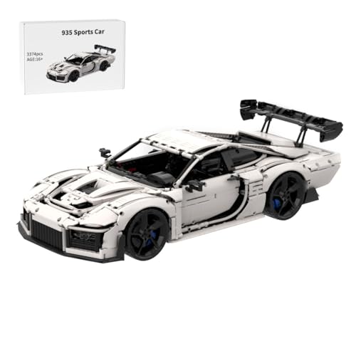 RZARDFLAMR 1/8 Anteil 935 Sportwagen Technic Bausteine Set, Supercar Modellbausatz mit Realistisches 6-Gang Getriebe, V6 Motor & Funktionstüren, Geschenk für Erwachsene & Teenager (3374Teile) von RZARDFLAMR