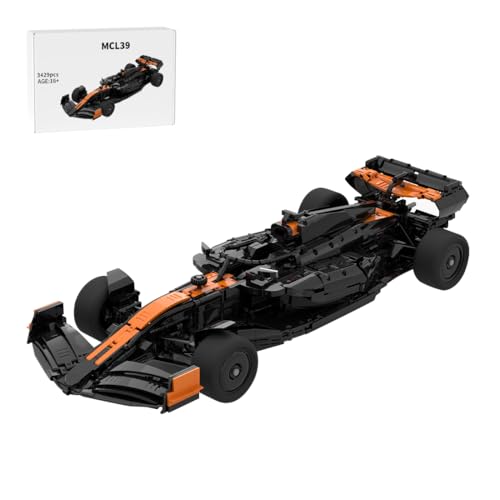RZARDFLAMR 1/8 Maßstab MCL39 Technik Rennwagen Bausteine Bausatz, 3429 Klemmbausteine mit Realistisch V6 Motor, DRS System & Federung, Display Modellauto für Erwachsene & Jugendliche, Geschenk von RZARDFLAMR