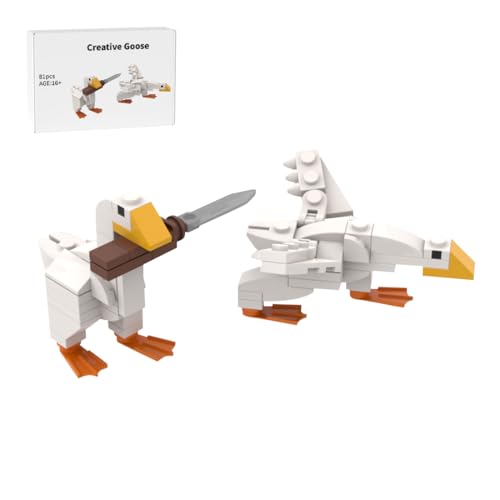RZARDFLAMR Kreative Gans Bausteine Set – 81-teiliges Premium-Konstruktionsset mit 2 Gans Modellen, Deko für Schreibtisch & Wohnzimmer, Geschenk für Erwachsene & Sammler, MOC-52526 von RZARDFLAMR