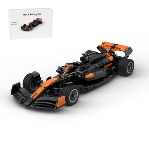 RZARDFLAMR MOC-182874 MCL-38 Rennwagen Bausteinset 1:8 Maßstab Racing Car Modell mit funktionaler Aufhängung & Gefälscht V6-Motor, Geschenk für Sammler, Kompatibel mit Markenbausteinen, 3234Teile von RZARDFLAMR