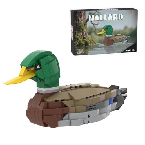 RZARDFLAMR MOC Stockente Bausteinset für Erwachsene und Jugendliche, Kreatives Modellbausatz für Heimdekoration und Büro, Sammlerstück Geschenk für Vogelliebhaber, Vogelmodell zum Bauen, 301 Teile von RZARDFLAMR