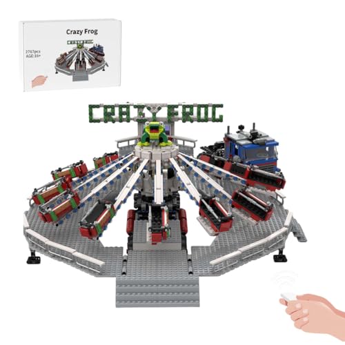 RZARDFLAMR MOC Vergnügungspark Jumping Smile Klemmbausteine Set, 2767 Teile Dynamische Version mit Faltfunktion, Jahrmarkt Modellbausatz für Sammler Ausstellung, Geschenke für Erwachsene von RZARDFLAMR