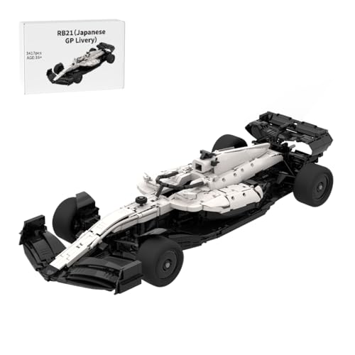 RZARDFLAMR Technik Rennwagen Bausatz, 1/8 Maßstab RB21 Rennwagen Japan GP, 3417 Klemmbausteine mit V6 Motor, DRS System & Federung, Sammler Modellauto Geschenk für Erwachsene, MOC-216550 von RZARDFLAMR