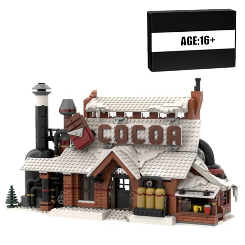RZARDFLAMR Weihnachten Winterdorf Klemmbausteine Set, 1970 Teile Weihnachtliche Schneeszene Architektur, Raumdekorationen und Displays zum Thema Weihnachten, Geschenkidee für Erwachsene, MOC-162963 von RZARDFLAMR