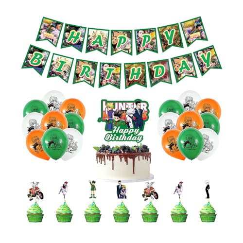 RZDQZY Anime Hunterxhunter Geburtstag Luftballons, Girlande, Kuchen Deko - Green, Gon Freecss RZDQZY Anime Hunterxhunter Geburtstag Luftballons, Girlande, Kuchen Deko - Green, Gon Freecss von RZDQZY
