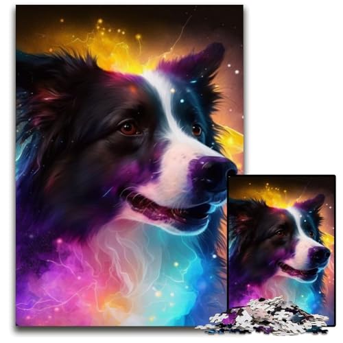 1000-teiliges Border Collie-Puzzle aus Holz, pädagogisches Denkspiel, künstlerische Heim- und Bürodekoration, ab 14 Jahren, 50x75cm/19,68x29,52 Zoll 1000-teiliges Border Collie-Puzzle aus Holz, pädagogisches Denkspiel, künstlerische Heim- und Bürodekoration, ab 14 Jahren, 50x75cm/19,68x29,52 Zoll von RZFWJL