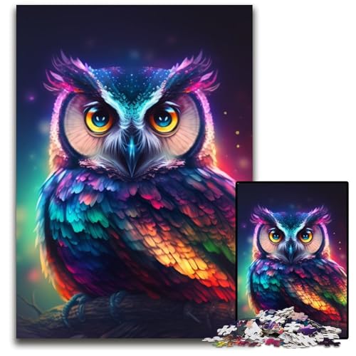 1000-teiliges Eulen-Puzzle aus Pappe, pädagogisches Denkspiel, künstlerische Heim- und Bürodekoration, ab 14 Jahren, 26x38cm/10,23x14,96 Zoll 1000-teiliges Eulen-Puzzle aus Pappe, pädagogisches Denkspiel, künstlerische Heim- und Bürodekoration, ab 14 Jahren, 26x38cm/10,23x14,96 Zoll von RZFWJL