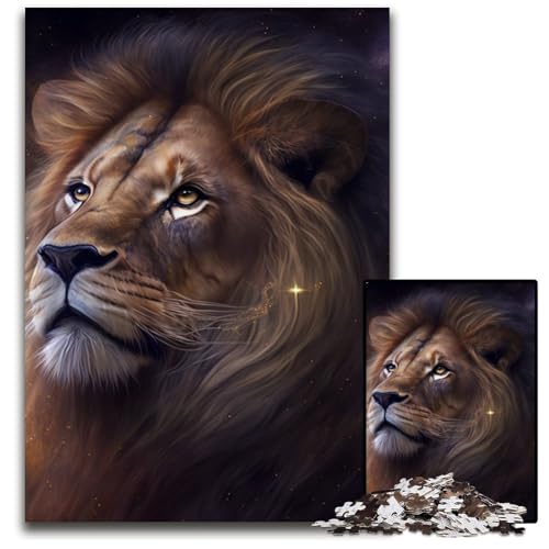 1000-teiliges Löwen-Puzzle aus Holz, pädagogisches Denkspiel, künstlerische Heim- und Bürodekoration, ab 14 Jahren, 50x75cm/19,68x29,52 Zoll 1000-teiliges Löwen-Puzzle aus Holz, pädagogisches Denkspiel, künstlerische Heim- und Bürodekoration, ab 14 Jahren, 50x75cm/19,68x29,52 Zoll von RZFWJL