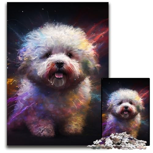 1000-teiliges Puzzle, Fantasy-Bichon Frise, Holzpuzzle, pädagogisches Denkspiel, künstlerische Heim- und Bürodekoration, ab 14 Jahren, 50x75cm/19,68x29,52 Zoll 1000-teiliges Puzzle, Fantasy-Bichon Frise, Holzpuzzle, pädagogisches Denkspiel, künstlerische Heim- und Bürodekoration, ab 14 Jahren, 50x75cm/19,68x29,52 Zoll von RZFWJL