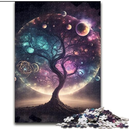 1000-teiliges Puzzle, bunt, in der Natur eines Baums. Aus Pappe, anspruchsvolles Denkspiel für Teenager, Spaß für den Spieleabend mit der Familie, 1000 Teile(26x38cm) von RZFWJL