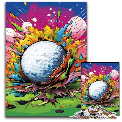 1000-teiliges Puzzle, farbenfrohes Golf-Holzpuzzle, pädagogisches Denkspiel, künstlerische Heim- und Bürodekoration, ab 14 Jahren, 50x75cm/19,68x29,52 Zoll 1000-teiliges Puzzle, farbenfrohes Golf-Holzpuzzle, pädagogisches Denkspiel, künstlerische Heim- und Bürodekoration, ab 14 Jahren, 50x75cm/19,68x29,52 Zoll von RZFWJL