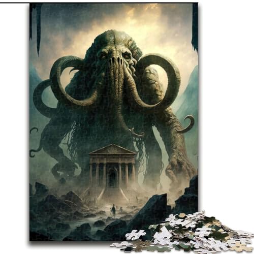 1000-teiliges Puzzle, riesiger Oktopus, Standpuzzle aus Pappe, anspruchsvolles Denkspiel für Teenager, Spaß für den Familienspielabend, 1000 Teile(26x38cm) von RZFWJL
