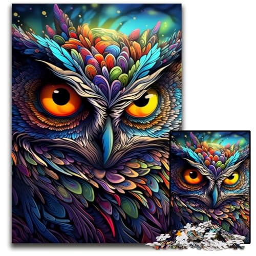 1000-teiliges Puzzle „Eule“ aus Karton, pädagogisches Denkspiel, künstlerische Heim- und Bürodekoration, ab 14 Jahren, 26x38cm/10,23x14,96 Zoll 1000-teiliges Puzzle „Eule“ aus Karton, pädagogisches Denkspiel, künstlerische Heim- und Bürodekoration, ab 14 Jahren, 26x38cm/10,23x14,96 Zoll von RZFWJL
