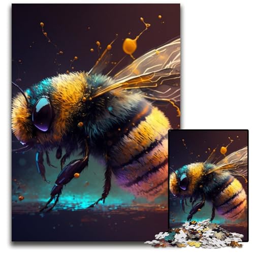 1000-teiliges Puzzle „Fantasy Bee“ aus Holz, pädagogisches Denkspiel, künstlerische Heim- und Bürodekoration, ab 14 Jahren, 50x75cm/19,68x29,52 Zoll 1000-teiliges Puzzle „Fantasy Bee“ aus Holz, pädagogisches Denkspiel, künstlerische Heim- und Bürodekoration, ab 14 Jahren, 50x75cm/19,68x29,52 Zoll von RZFWJL