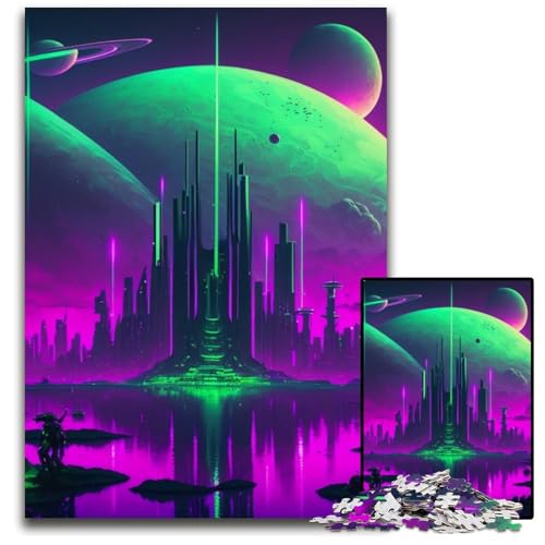 1000-teiliges Puzzle „Kosmisches Stadtbild“, Holzpuzzle, pädagogisches Denkspiel, künstlerische Heim- und Bürodekoration, ab 14 Jahren, 50x75cm/19,68x29,52 Zoll 1000-teiliges Puzzle „Kosmisches Stadtbild“, Holzpuzzle, pädagogisches Denkspiel, künstlerische Heim- und Bürodekoration, ab 14 Jahren, 50x75cm/19,68x29,52 Zoll von RZFWJL