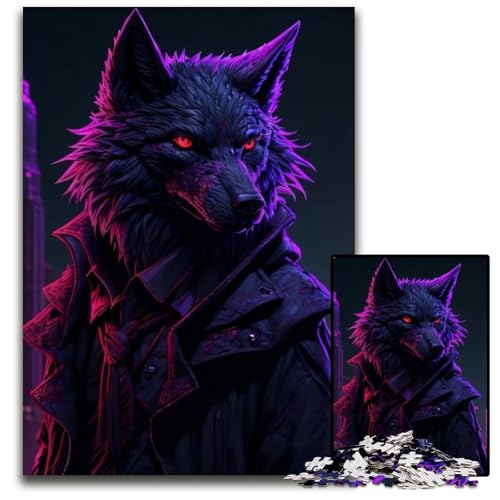 1000-teiliges Puzzle „Magischer Wolf“, Holzpuzzle, pädagogisches Denkspiel, künstlerische Heim- und Bürodekoration, ab 14 Jahren, 50x75cm/19,68x29,52 Zoll 1000-teiliges Puzzle „Magischer Wolf“, Holzpuzzle, pädagogisches Denkspiel, künstlerische Heim- und Bürodekoration, ab 14 Jahren, 50x75cm/19,68x29,52 Zoll von RZFWJL