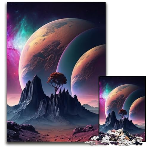 1000-teiliges Puzzle „Mysteriöser Planet“ aus Pappe, pädagogisches Denkspiel, künstlerische Heim- und Bürodekoration, ab 14 Jahren, 26x38cm/10,23x14,96 Zoll 1000-teiliges Puzzle „Mysteriöser Planet“ aus Pappe, pädagogisches Denkspiel, künstlerische Heim- und Bürodekoration, ab 14 Jahren, 26x38cm/10,23x14,96 Zoll von RZFWJL