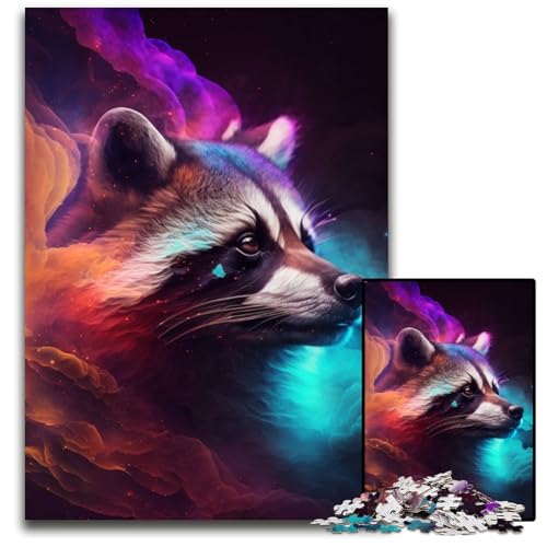 1000-teiliges Puzzle „Raccoon Nebula“ aus Pappe, pädagogisches Denkspiel, künstlerische Heim- und Bürodekoration, ab 14 Jahren, 26x38cm/10,23x14,96 Zoll 1000-teiliges Puzzle „Raccoon Nebula“ aus Pappe, pädagogisches Denkspiel, künstlerische Heim- und Bürodekoration, ab 14 Jahren, 26x38cm/10,23x14,96 Zoll von RZFWJL