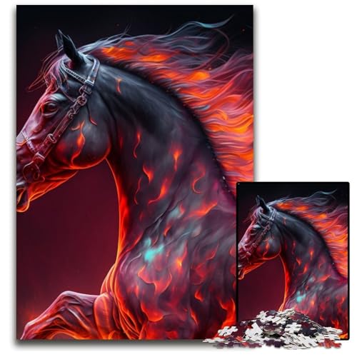 1000-teiliges Puzzle „Schwarzes Pferd“, Holzpuzzle, pädagogisches Denkspiel, künstlerische Heim- und Bürodekoration, ab 14 Jahren, 50x75cm/19,68x29,52 Zoll 1000-teiliges Puzzle „Schwarzes Pferd“, Holzpuzzle, pädagogisches Denkspiel, künstlerische Heim- und Bürodekoration, ab 14 Jahren, 50x75cm/19,68x29,52 Zoll von RZFWJL