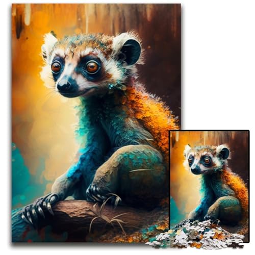 1000-teiliges Puzzle „Spirit Lemur“, Holzpuzzle, pädagogisches Denkspiel, künstlerische Heim- und Bürodekoration, ab 14 Jahren, 50x75cm/19,68x29,52 Zoll 1000-teiliges Puzzle „Spirit Lemur“, Holzpuzzle, pädagogisches Denkspiel, künstlerische Heim- und Bürodekoration, ab 14 Jahren, 50x75cm/19,68x29,52 Zoll von RZFWJL