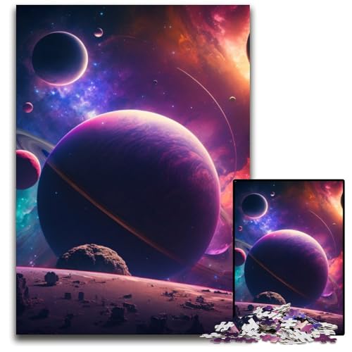 1000-teiliges Puzzle „Universum Planet“, Holzpuzzle für Erwachsene, Denksportaufgabe und Heimdekoration, 50x75cm/19,68x29,52 Zoll 1000-teiliges Puzzle „Universum Planet“, Holzpuzzle für Erwachsene, Denksportaufgabe und Heimdekoration, 50x75cm/19,68x29,52 Zoll von RZFWJL