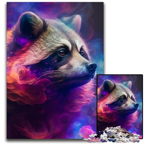 1000-teiliges Puzzle „Waschbär-Nebel“, Holzpuzzle, pädagogisches Denkspiel, künstlerische Heim- und Bürodekoration, ab 14 Jahren, 50x75cm/19,68x29,52 Zoll 1000-teiliges Puzzle „Waschbär-Nebel“, Holzpuzzle, pädagogisches Denkspiel, künstlerische Heim- und Bürodekoration, ab 14 Jahren, 50x75cm/19,68x29,52 Zoll von RZFWJL