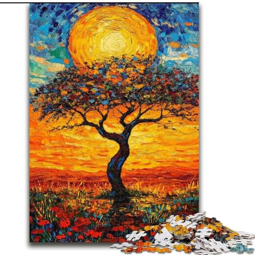 1000-teiliges Puzzle Afrikanische Graslandschaften, Spielspielzeug, jedes Teil ist einzigartig – anspruchsvolles Familienspiel für Kinder ab 14 Jahren (Größe 26x38cm) von RZFWJL