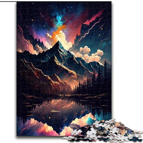 1000-teiliges Puzzle Berglandschaft aus Holz, anspruchsvolles Denkspiel für Teenager, Spaß für den Familienspielabend, 1000 Teile(50x75cm) von RZFWJL