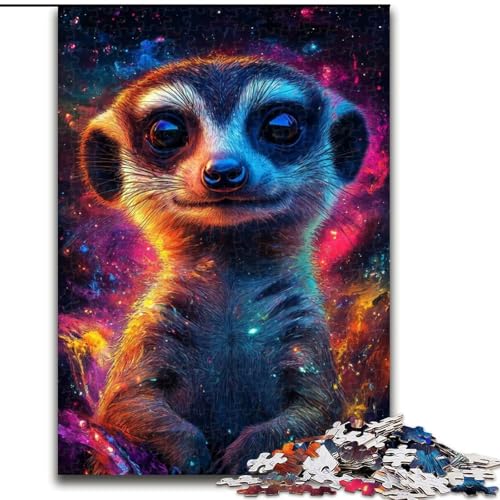 1000-teiliges Puzzle Galaxie-Erdmännchen aus Holz, anspruchsvolles Denkspiel für Teenager, Spaß für den Familienspielabend, 1000 Teile(50x75cm) von RZFWJL