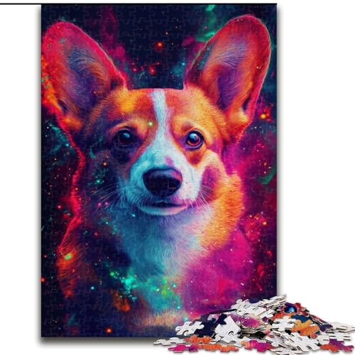 1000-teiliges Puzzle Galaxy Corgi, Puzzle aus Holz, Spaß für zu Hause, Geburtstagsgeschenk, Reisegeschenk, 1000 Stück(50x75cm) von RZFWJL