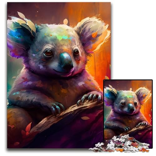 1000-teiliges Puzzle-Geschenk, Fantasy-Koala, schwierige Puzzles für Erwachsene, Geburtstage und Feiertage, 50x75cm/19,68x29,52 Zoll 1000-teiliges Puzzle-Geschenk, Fantasy-Koala, schwierige Puzzles für Erwachsene, Geburtstage und Feiertage, 50x75cm/19,68x29,52 Zoll von RZFWJL