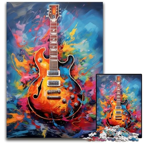1000-teiliges Puzzle-Geschenk, Gitarre, schwierige Puzzles für Erwachsene, Geburtstage und Feiertage, 26x38cm/10,23x14,96 Zoll von RZFWJL