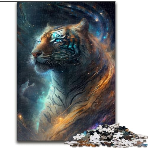 1000-teiliges Puzzle Nebula Tiger aus Holz, anspruchsvolles Denkspiel für Teenager, Spaß für den Familienspielabend, 1000 Teile(50x75cm) von RZFWJL
