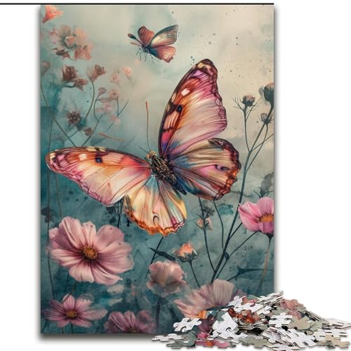 1000-teiliges Puzzle Schmetterling, Spielspielzeug, jedes Teil ist einzigartig – anspruchsvolles Familienspiel für Kinder ab 14 Jahren (Größe 26x38cm) von RZFWJL