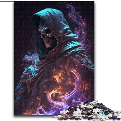 1000-teiliges Puzzle Sensenmann aus Staub, aus Holz, anspruchsvolles Denkspiel für Teenager, Spaß für den Familienspielabend, 1000 Teile(50x75cm) von RZFWJL