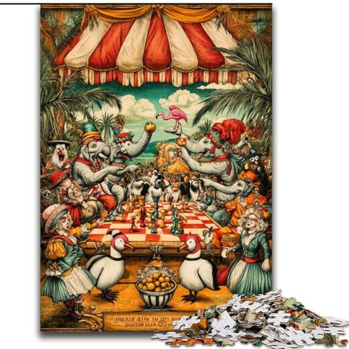 1000-teiliges Puzzle Zirkustiere, Spielspielzeug, jedes Teil ist einzigartig – anspruchsvolles Familienspiel für Kinder ab 14 Jahren (Größe 50x75cm) von RZFWJL