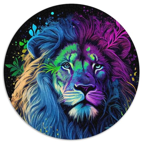 1000-teiliges Puzzle für Erwachsene, Abstrakter bunter Löwe, Kartonpuzzle, DIY-Heimdekor-Geschenk, Denkspiel, 67,5 x 67,5 cm 1000-teiliges Puzzle für Erwachsene, Abstrakter bunter Löwe, Kartonpuzzle, DIY-Heimdekor-Geschenk, Denkspiel, 67,5 x 67,5 cm von RZFWJL