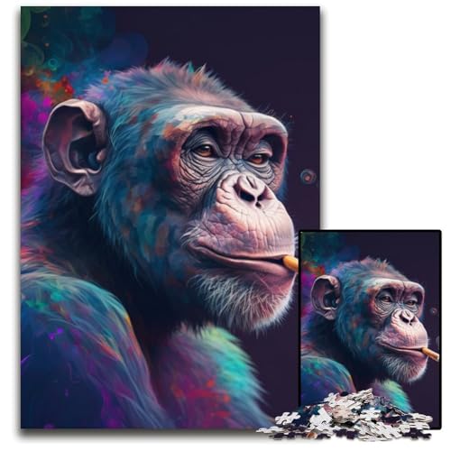 1000-teiliges Puzzle für Erwachsene, Affen-Puzzle aus Pappe, anspruchsvolles Denkspiel für Teenager, unterhaltsames interaktives Spiel für die ganze Familie, 26x38cm/10,23x14,96 Zoll 1000-teiliges Puzzle für Erwachsene, Affen-Puzzle aus Pappe, anspruchsvolles Denkspiel für Teenager, unterhaltsames interaktives Spiel für die ganze Familie, 26x38cm/10,23x14,96 Zoll von RZFWJL