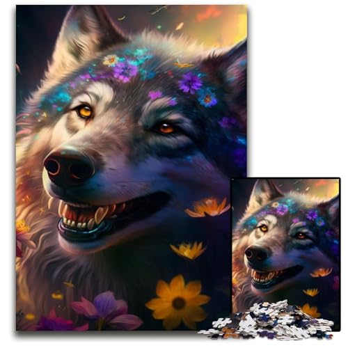 1000-teiliges Puzzle für Erwachsene, Art Wolf, Holzpuzzle, interaktives Familienspiel, Denksportaufgabe, Lernspielzeug, 50x75cm/19,68x29,52 Zoll 1000-teiliges Puzzle für Erwachsene, Art Wolf, Holzpuzzle, interaktives Familienspiel, Denksportaufgabe, Lernspielzeug, 50x75cm/19,68x29,52 Zoll von RZFWJL