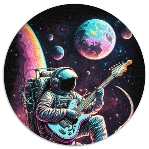1000-teiliges Puzzle für Erwachsene, Astronaut spielt Gitarre, unmögliches Puzzle für Erwachsene, perfekt für Teenager und Sammler, ideale Heimdekoration und Reisegeschenk, 67,5 x 67,5 cm von RZFWJL