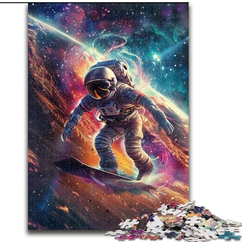 1000-teiliges Puzzle für Erwachsene, Astronauten-Surfen, Lernspiele, Heimdekoration ganze Familie (Größe 50x75cm) von RZFWJL