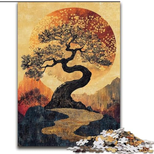 1000-teiliges Puzzle für Erwachsene, Bäume im Herbst, Lernspiele, Heimdekoration, ganze Familie (Größe 26x38cm) von RZFWJL