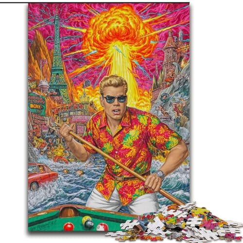 1000-teiliges Puzzle für Erwachsene, Billard-Enthusiasten, Lernspiele, Heimdekoration, ganze Familie (Größe 50x75cm) von RZFWJL