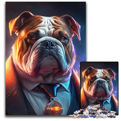 1000-teiliges Puzzle für Erwachsene, Boss Bulldog, Papppuzzle, anspruchsvolles Denkspiel für Teenager, unterhaltsames interaktives Spiel für die ganze Familie, 26x38cm/10,23x14,96 Zoll 1000-teiliges Puzzle für Erwachsene, Boss Bulldog, Papppuzzle, anspruchsvolles Denkspiel für Teenager, unterhaltsames interaktives Spiel für die ganze Familie, 26x38cm/10,23x14,96 Zoll von RZFWJL