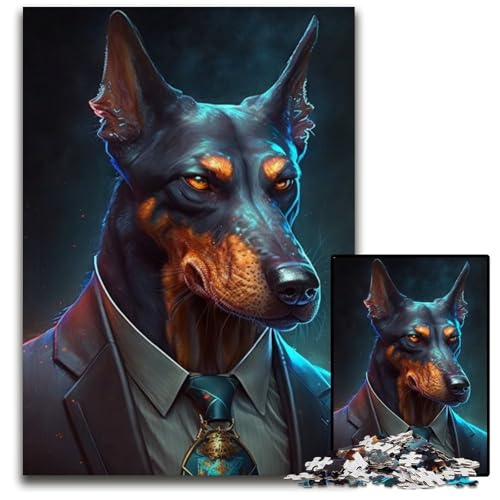1000-teiliges Puzzle für Erwachsene, Boss Dobermann, Puzzles für Erwachsene, Lernspielzeug für Jugendliche, Heim- und Bürodekoration, 50x75cm/19,68x29,52 Zoll 1000-teiliges Puzzle für Erwachsene, Boss Dobermann, Puzzles für Erwachsene, Lernspielzeug für Jugendliche, Heim- und Bürodekoration, 50x75cm/19,68x29,52 Zoll von RZFWJL