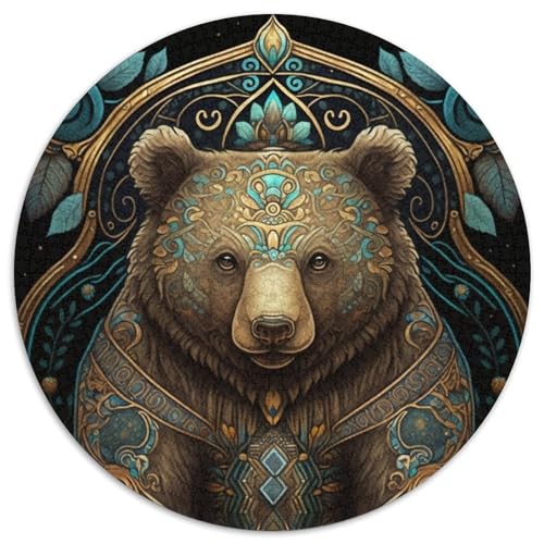 1000-teiliges Puzzle für Erwachsene, Braunbär-Puzzle für Erwachsene, anspruchsvolles Denkspiel für Teenager, Familienspaß, DIY-Heimdekor-Geschenk, 67,5 x 67,5 cm von RZFWJL