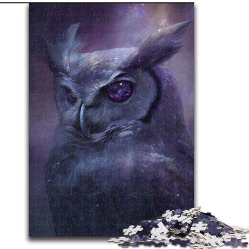 1000-teiliges Puzzle für Erwachsene, Cosmic Owl Puzzle, Spiel für Erwachsene, Geschenk, Familien-Interaktives Spiel, Gehirn-Herausforderung, Geschenk, 50x75cm von RZFWJL